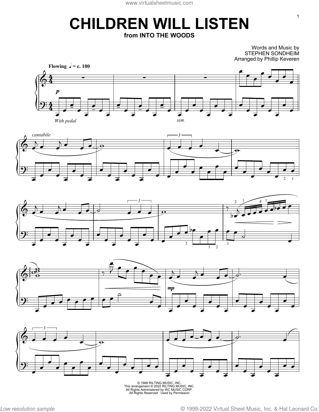 Children Will Listen (from Into The Woods) (arr. Phillip Keveren)