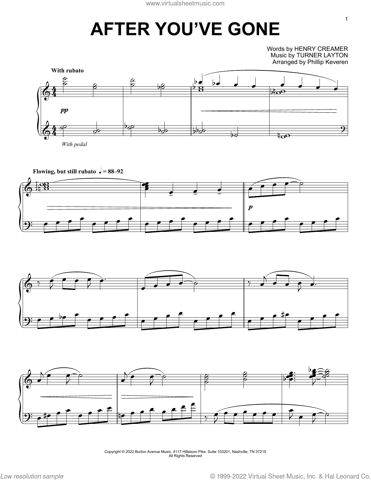 After You've Gone (arr. Phillip Keveren)