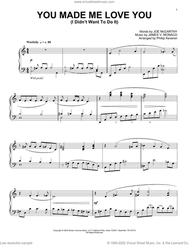You Made Me Love You (I Didn't Want To Do It) (arr. Phillip Keveren)