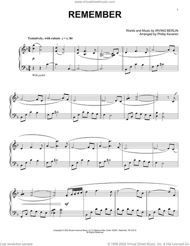Remember (arr. Phillip Keveren)