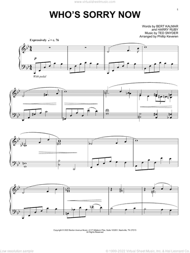 Who's Sorry Now (arr. Phillip Keveren)