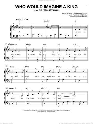 Who Would Imagine A King (arr. Phillip Keveren)