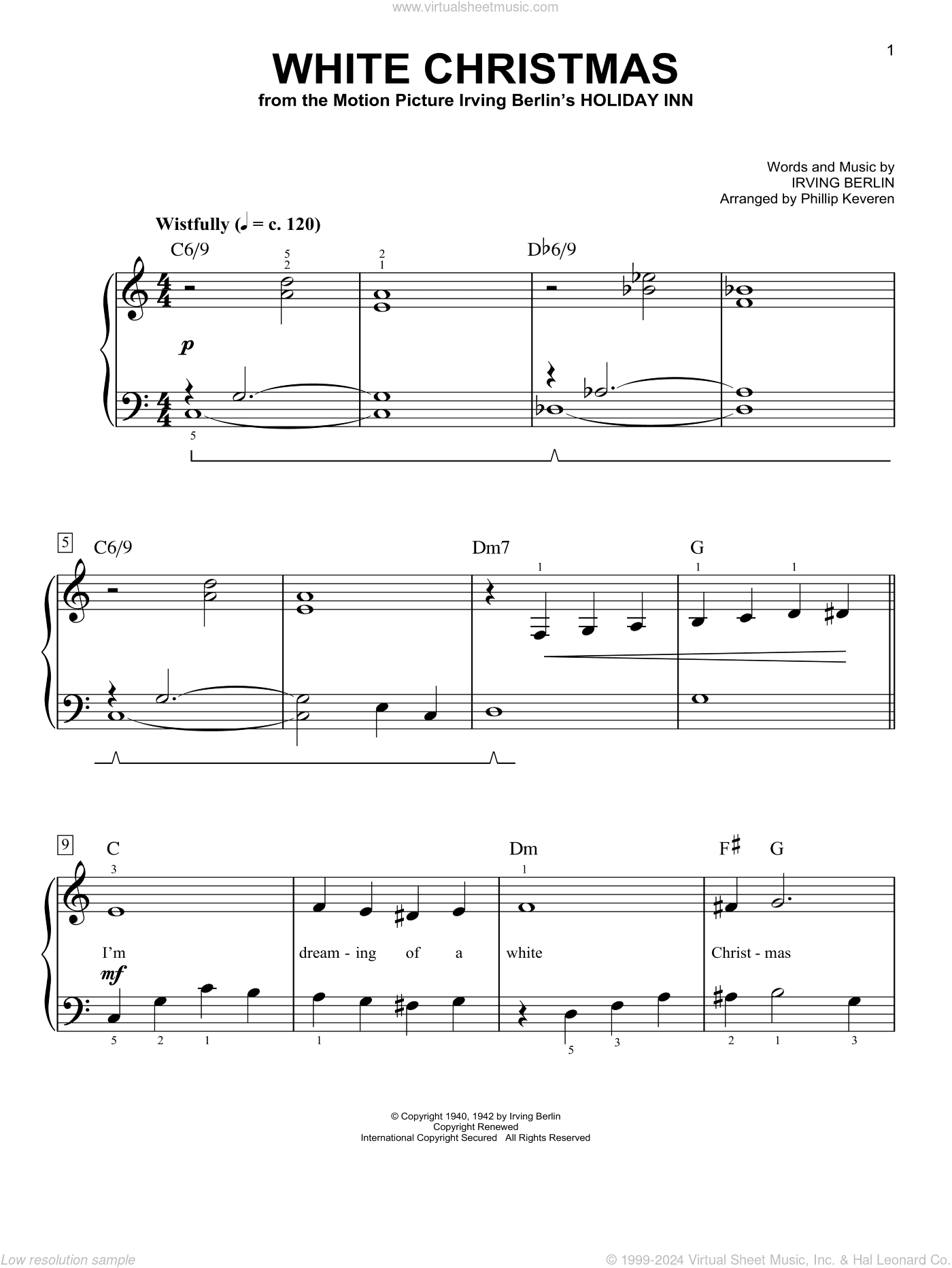 White Christmas (arr. Phillip Keveren), (easy) (arr. Phillip Keveren)