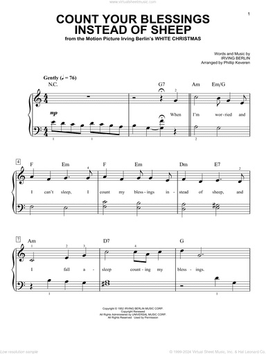 Count Your Blessings Instead Of Sheep (arr. Phillip Keveren)