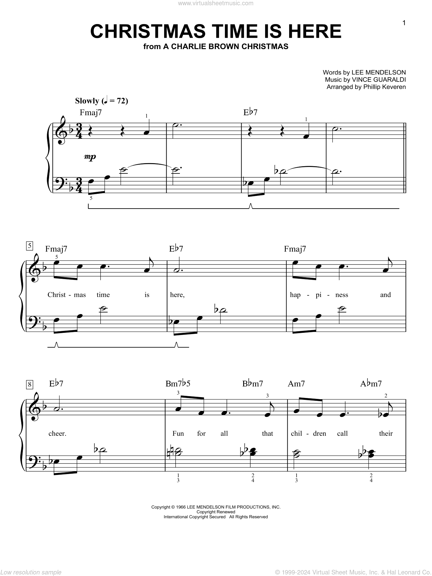 Christmas Time Is Here (arr. Phillip Keveren)