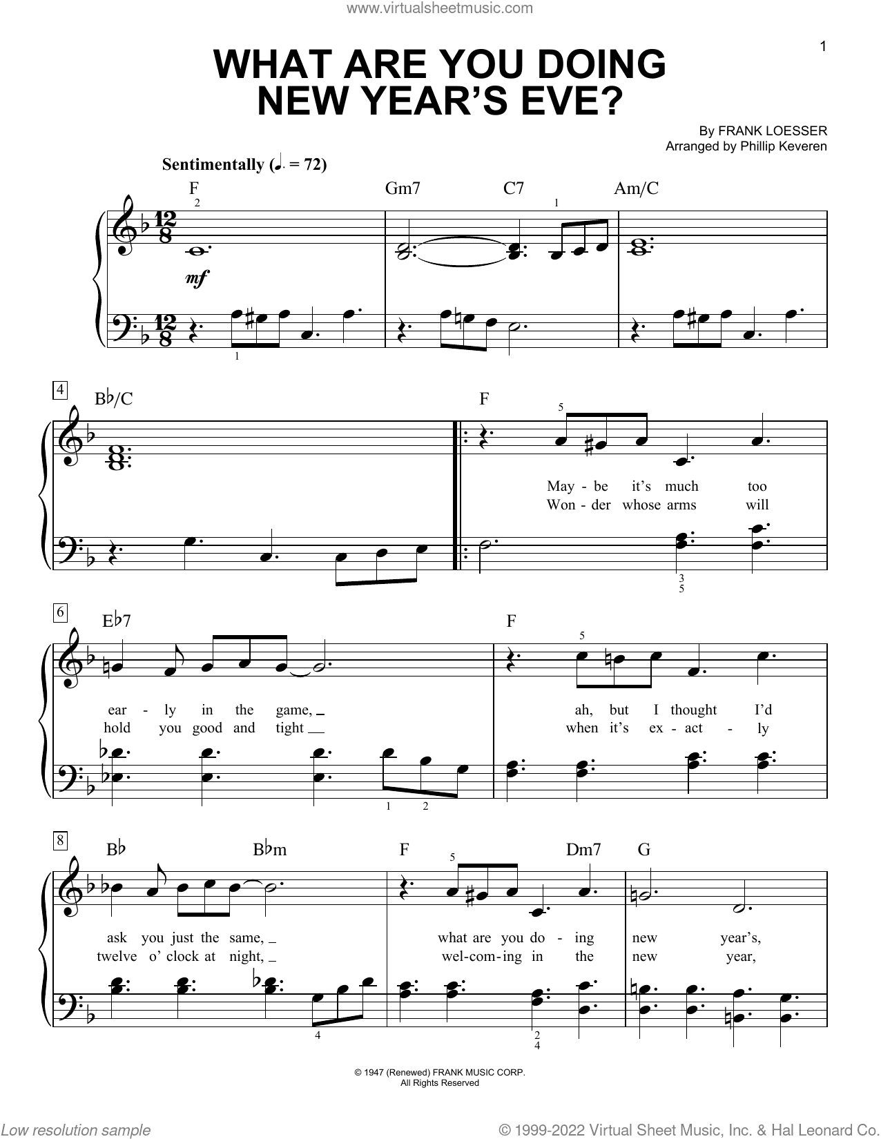 What Are You Doing New Year's Eve? (arr. Phillip Keveren)