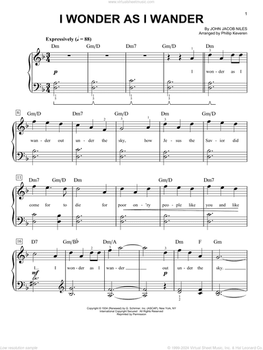 I Wonder As I Wander (arr. Phillip Keveren)