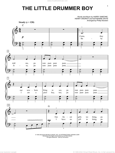 The Little Drummer Boy (arr. Phillip Keveren)