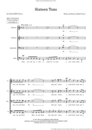 Sixteen Tons (arr. Sam Burns)