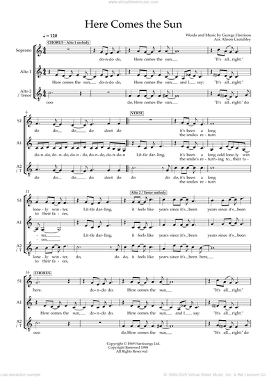 Here Comes The Sun (arr. Alison Crutchley)