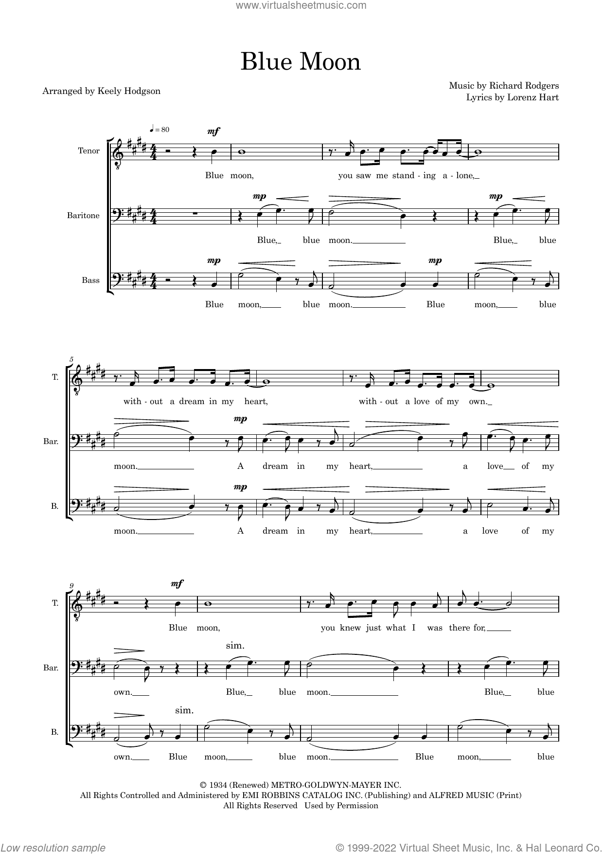Blue Moon (arr. Keely Hodgson)