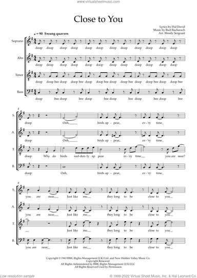 Close To You (arr. Wendy Sergeant)