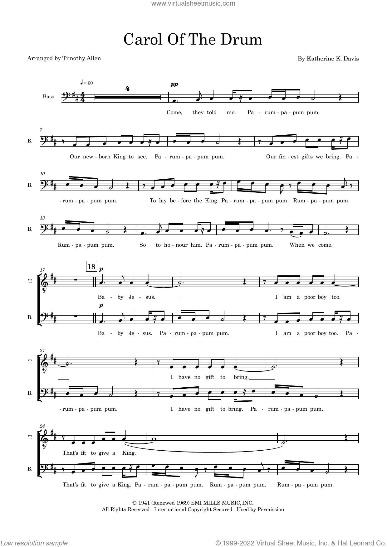 Carol Of The Drum (arr. Tim Allen) (COMPLETE)