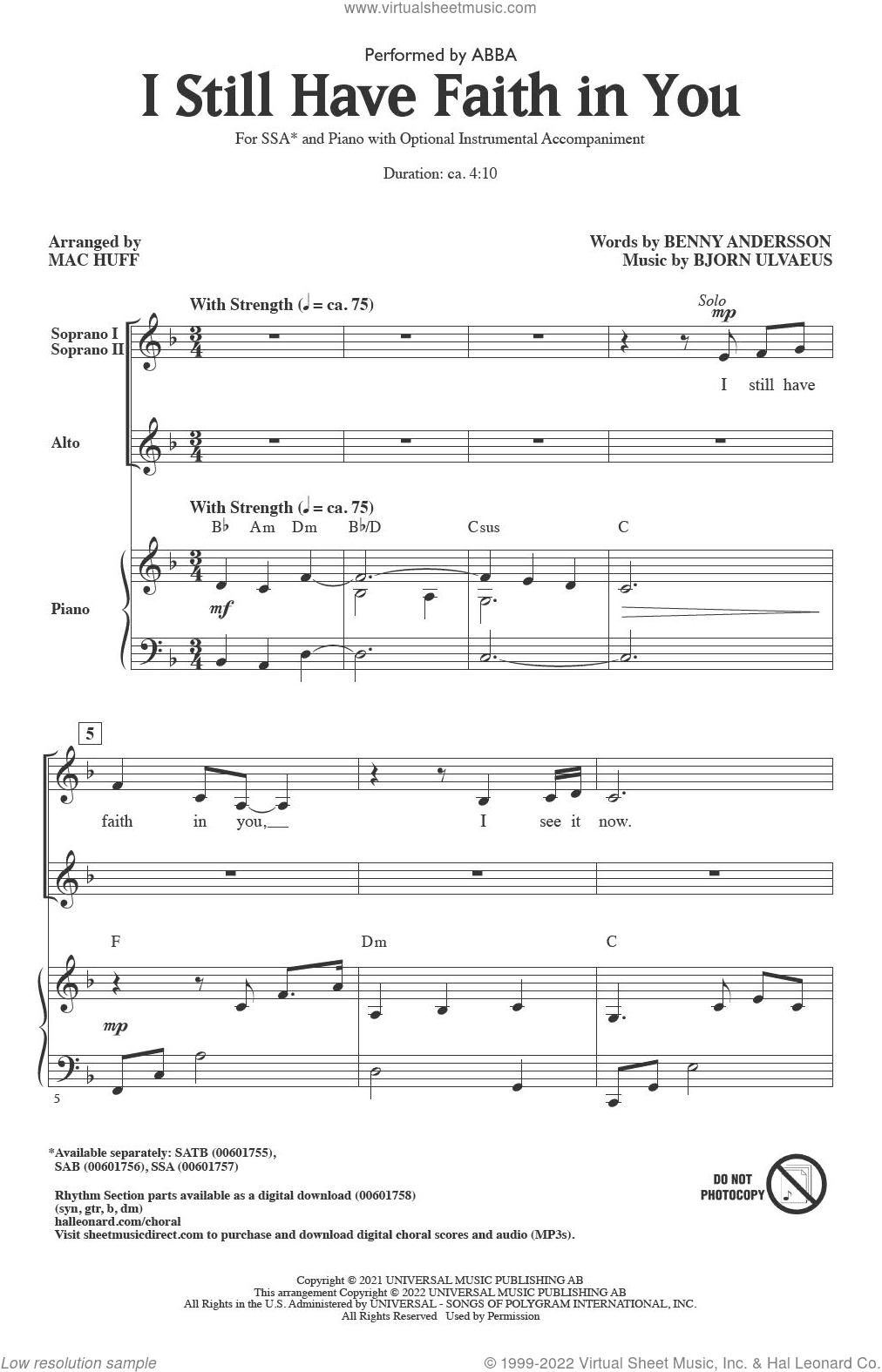 I Still Have Faith In You (arr. Mac Huff)