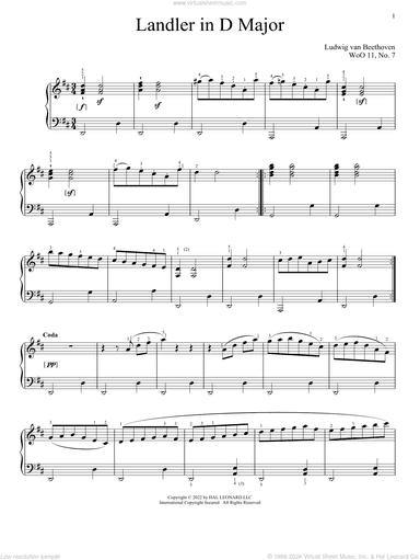 Landler In D Major, WoO 11, No. 7