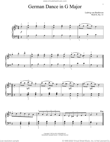 German Dance In G Major, WoO 8, No. 11