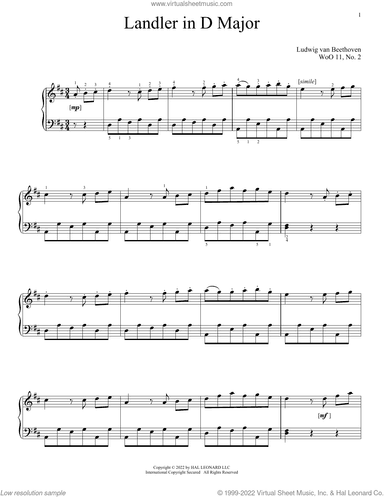 Landler In D Major, WoO 11, No. 2