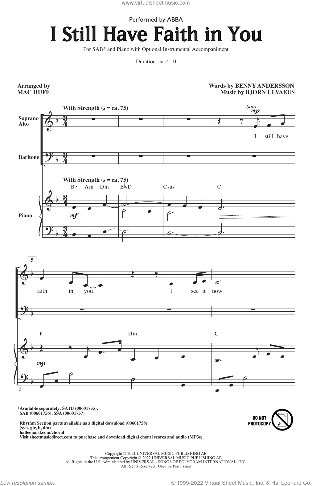 I Still Have Faith In You (arr. Mac Huff)
