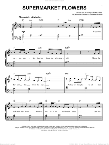 Supermarket Flowers, (easy)