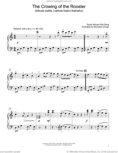 The Crowing Of The Rooster (Iqhude Wema, Lakhala Kabini Kathathu) (arr. Nkululeko Zungu)