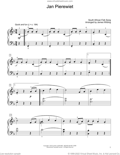 Jan Pierewiet (arr. James Wilding)