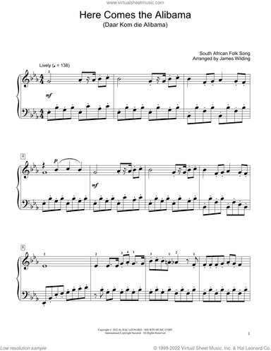 Here Comes The Alibama (Daar Kom Die Alibama) (arr. James Wilding)