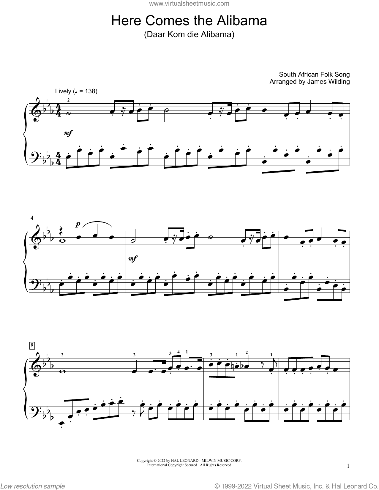 Here Comes The Alibama (Daar Kom Die Alibama) (arr. James Wilding)