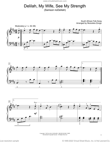 Delilah, My Wife, See My Strength (Samson Nodelilah) (arr. Nkululeko Zungu)