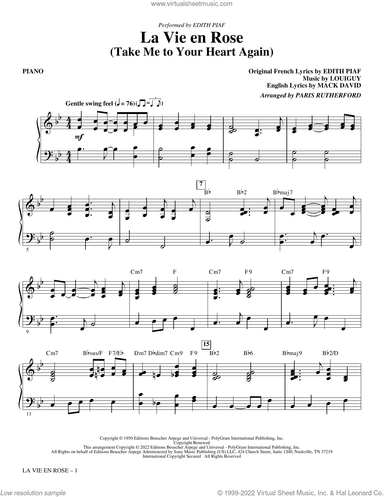 La Vie En Rose (Take Me to Your Heart Again) (arr. Paris Rutherford)