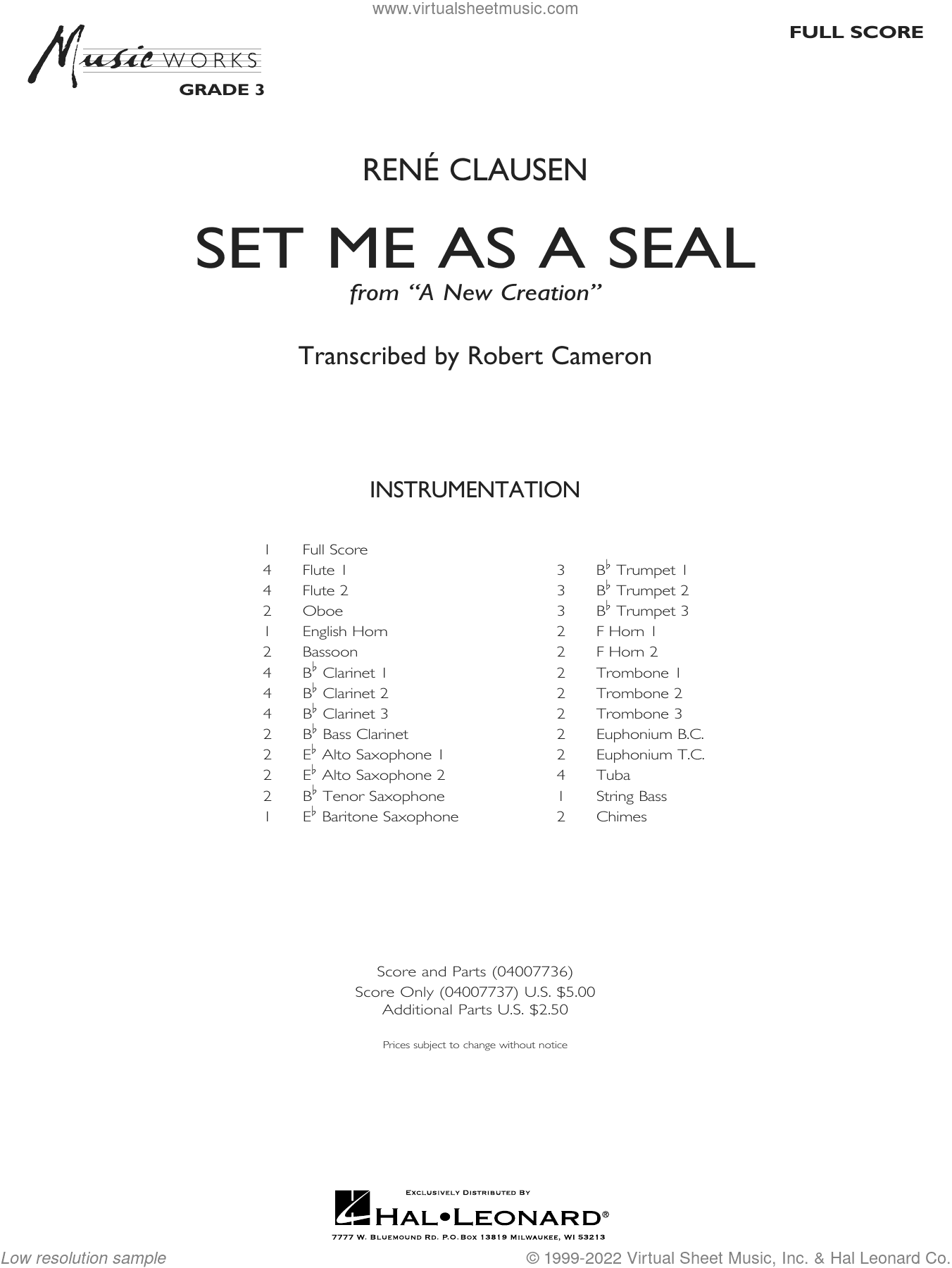 Set Me as a Seal (arr. Robert C. Cameron)
