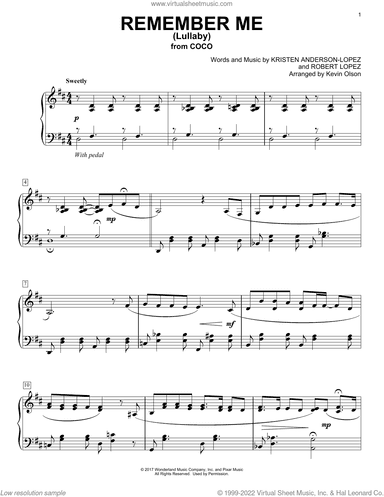 Remember Me (Lullaby) (from Coco) (arr. Kevin Olson)
