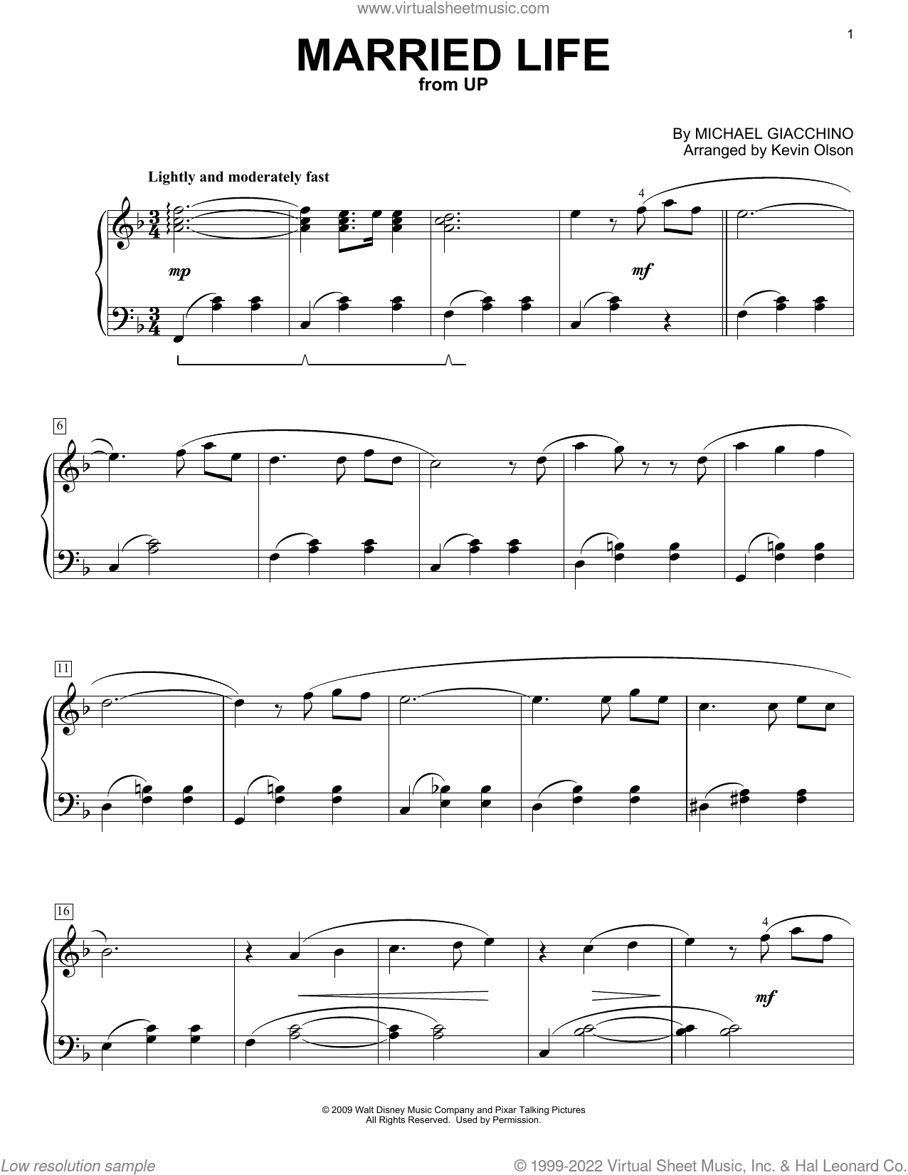 Married Life (from Up) (arr. Kevin Olson)