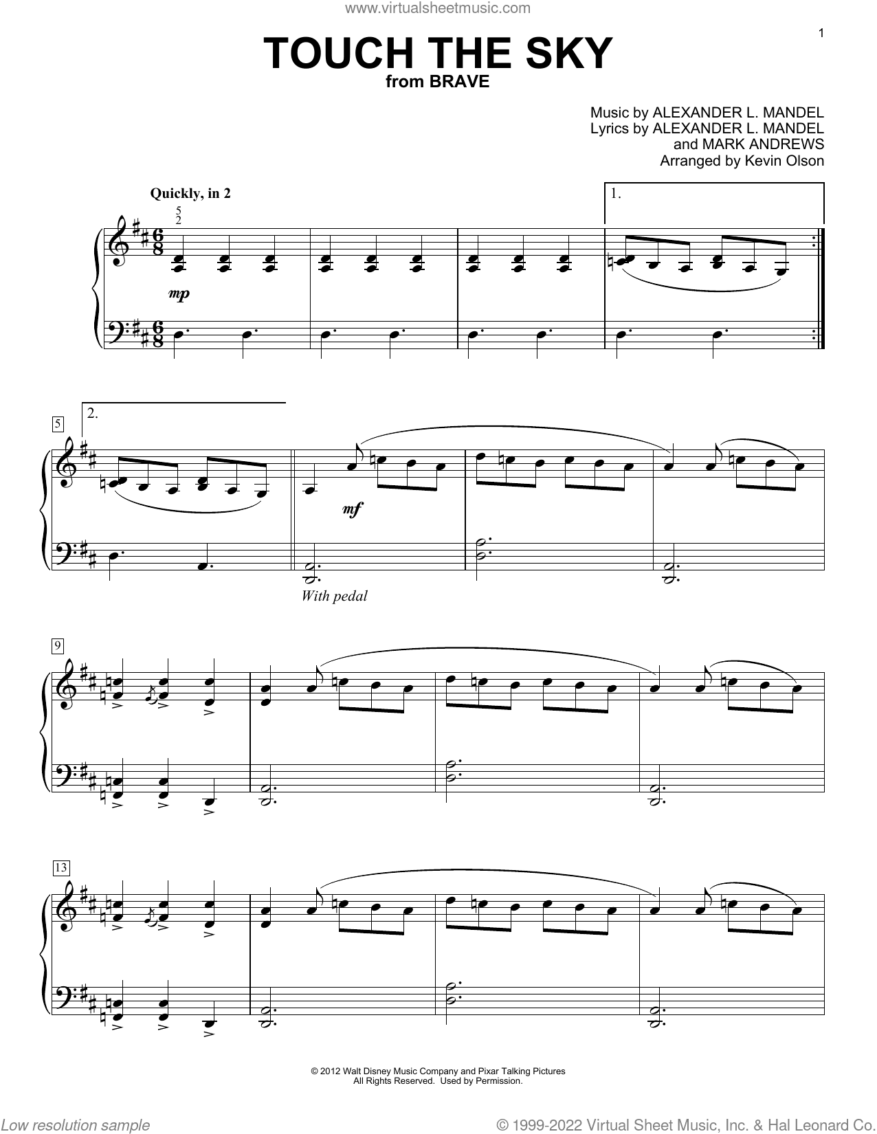 Touch The Sky (from Brave) (arr. Kevin Olson)