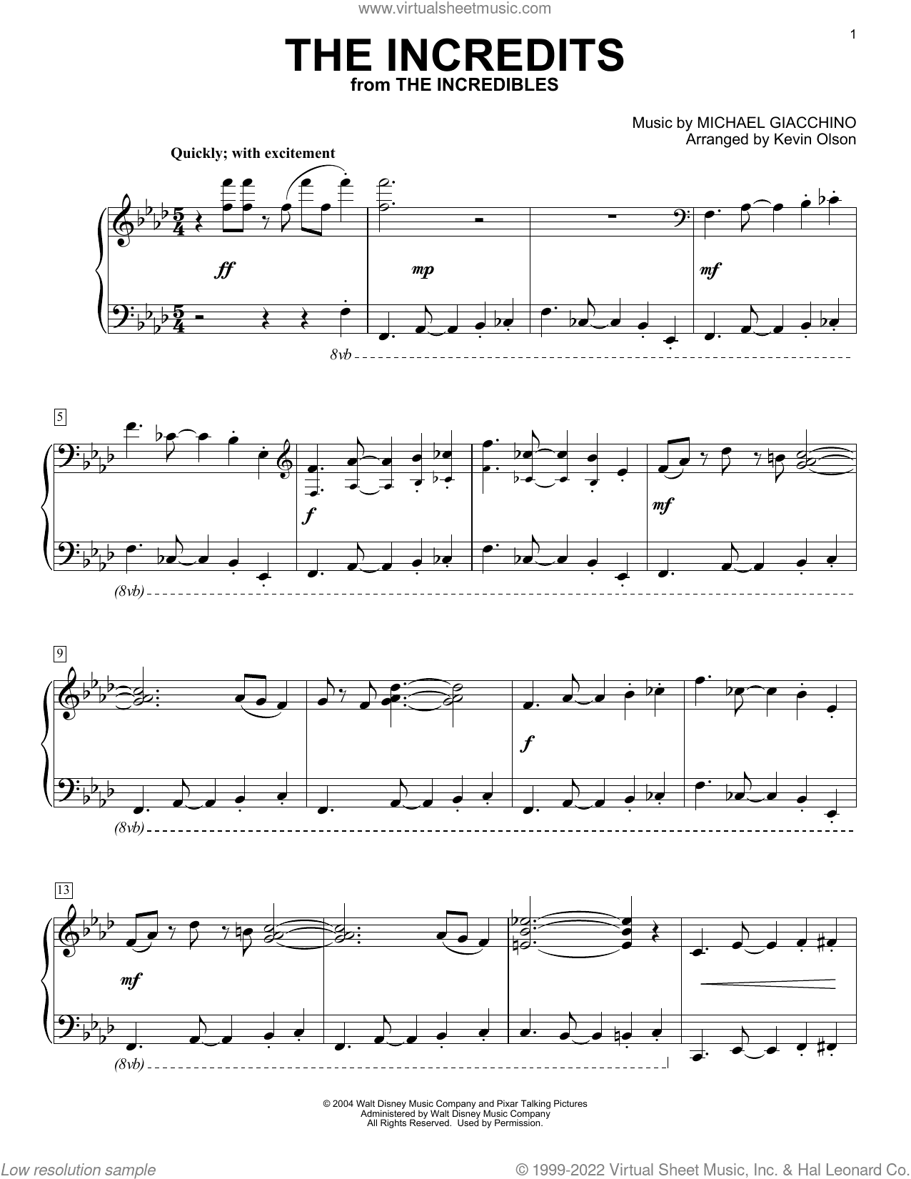The Incredits (from The Incredibles) (arr. Kevin Olson)