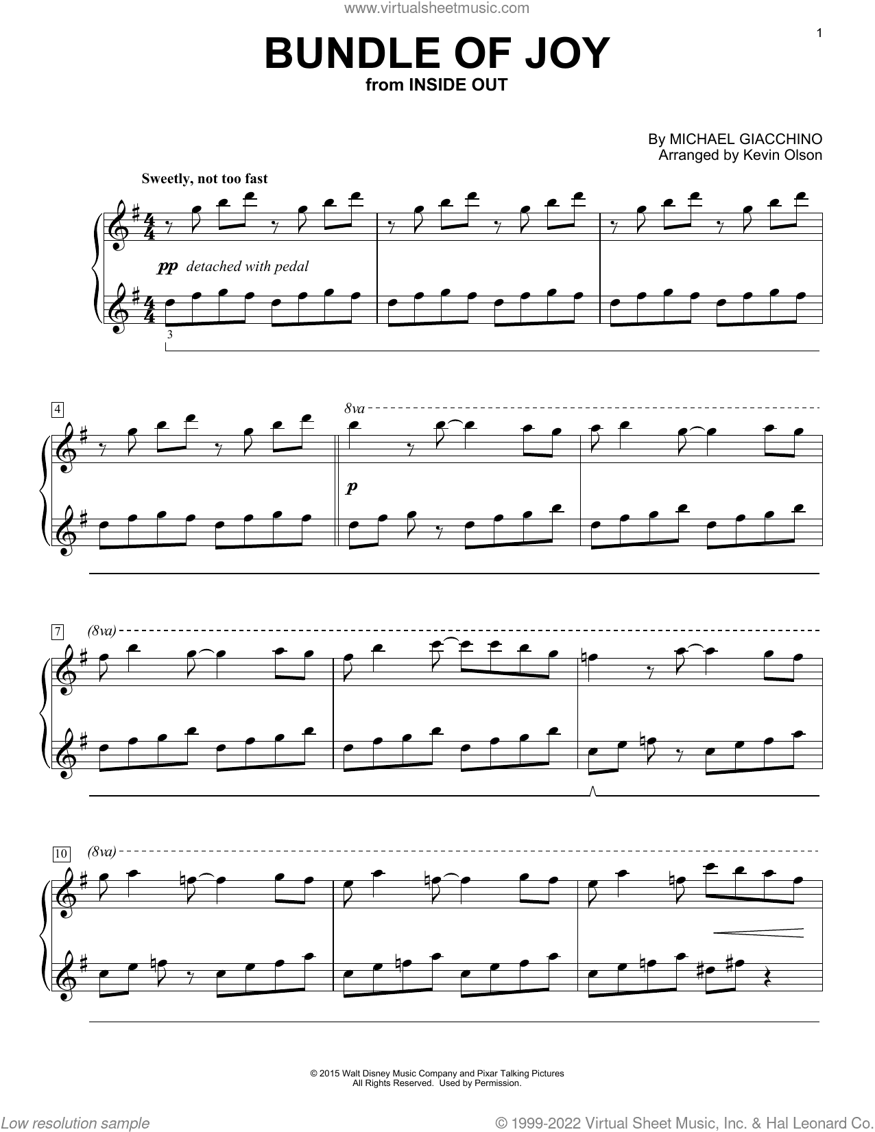 Bundle Of Joy (from Inside Out) (arr. Kevin Olson)