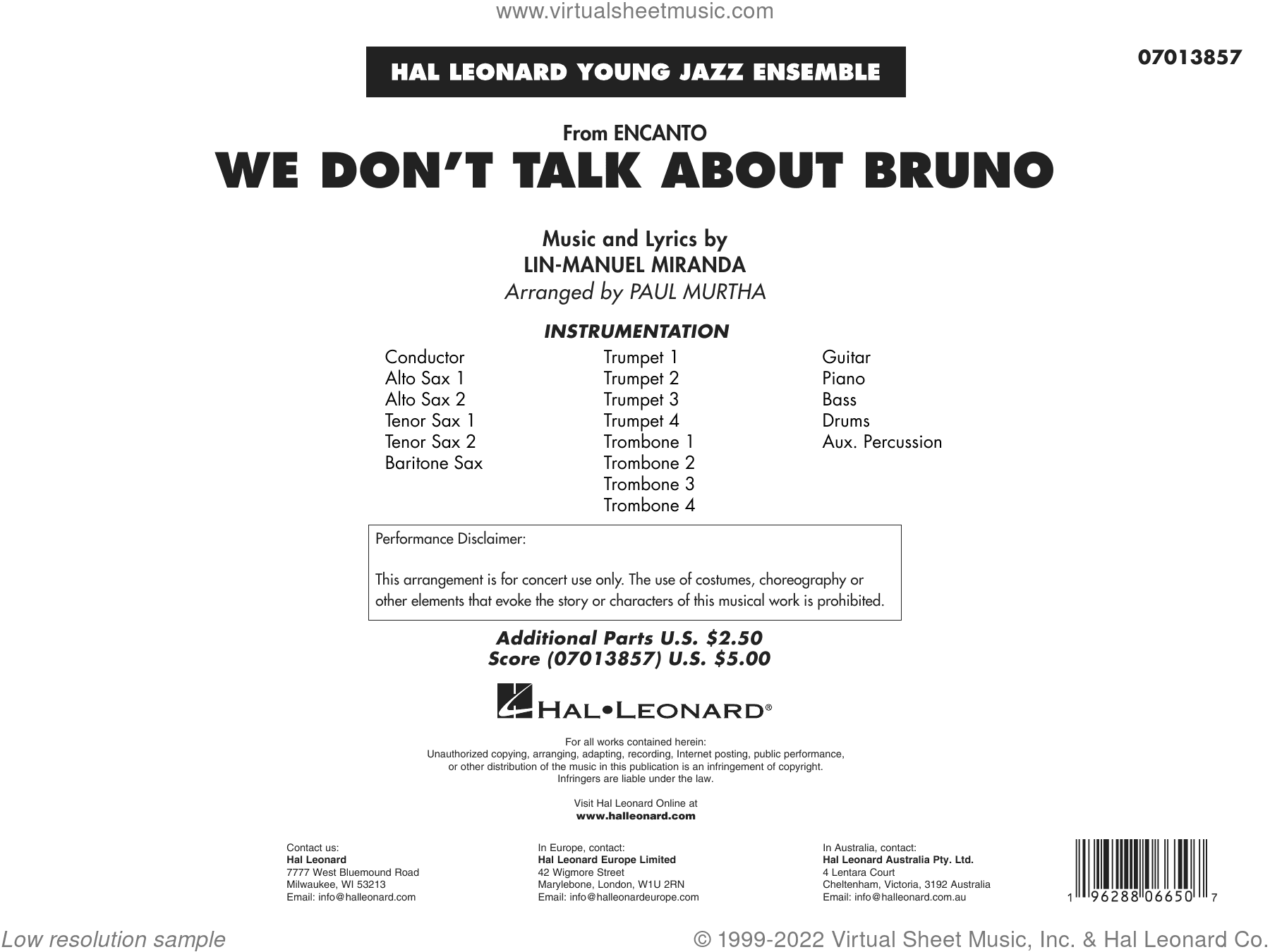 We Don't Talk About Bruno (from Encanto) (arr. Paul Murtha)