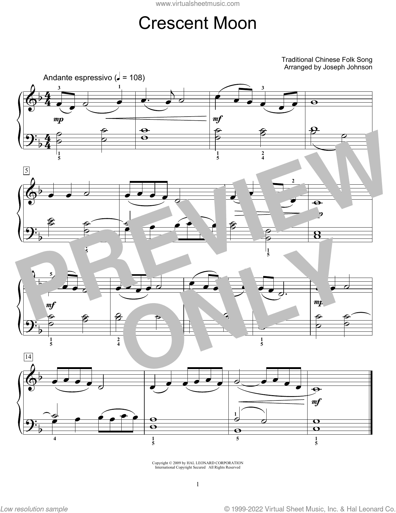 Crescent Moon (arr. Joseph Johnson)
