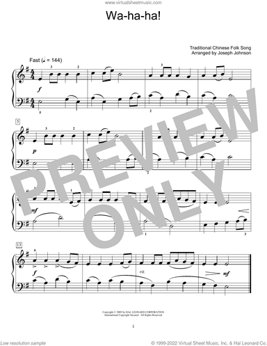 Wa-Ha-Ha (arr. Joseph Johnson)