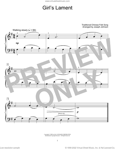 Girl's Lament (arr. Joseph Johnson)