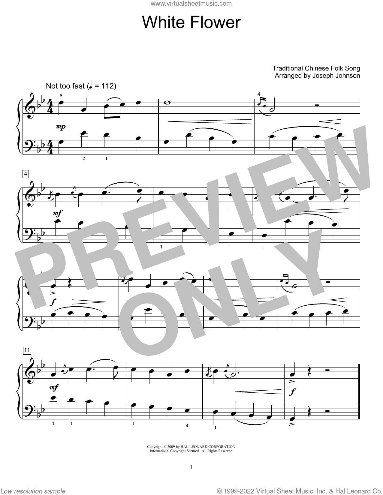 White Flower (arr. Joseph Johnson)