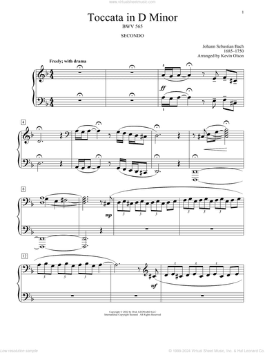Toccata And Fugue In D Minor, BWV 565 (arr. Kevin Olson)