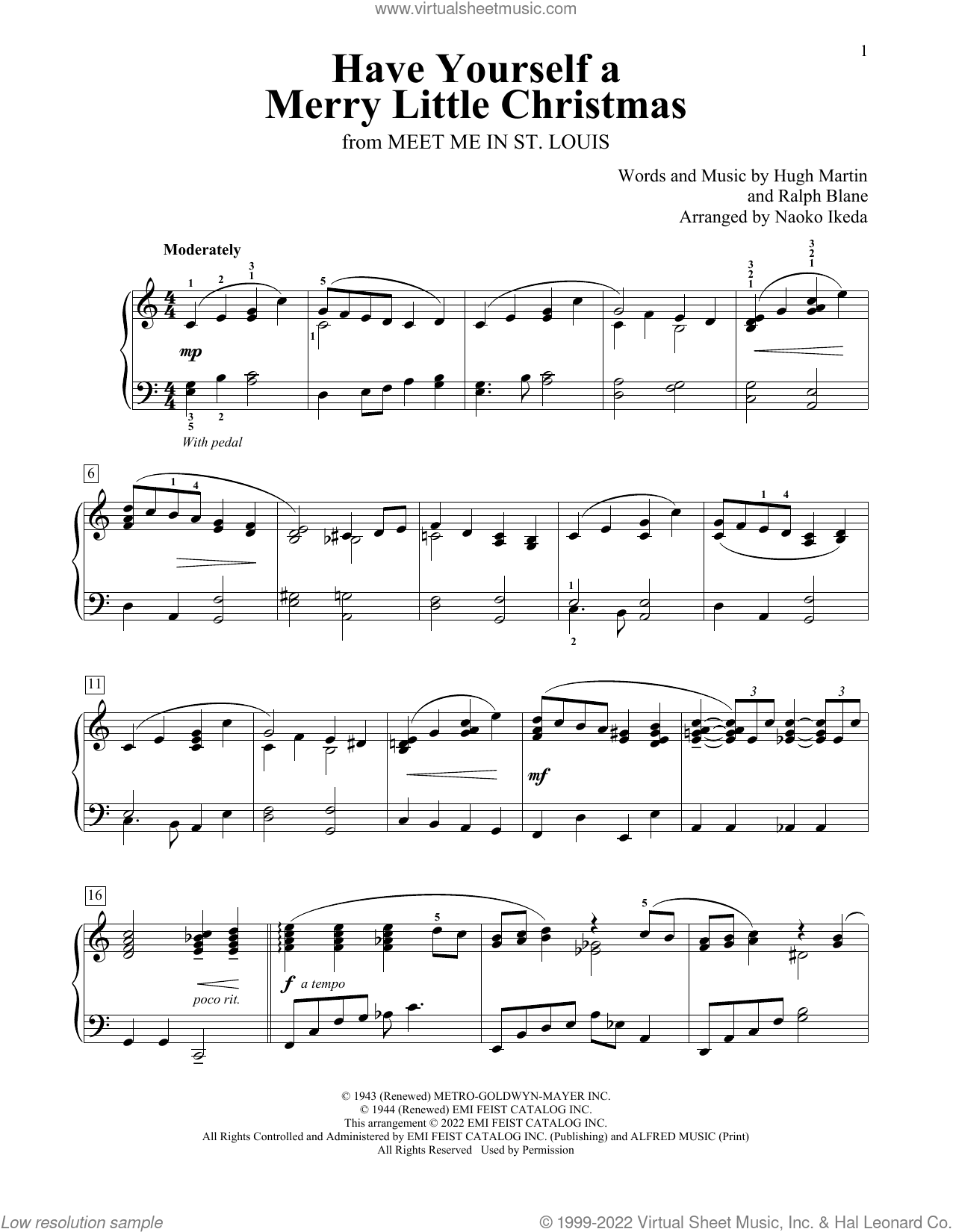 Have Yourself A Merry Little Christmas (arr. Naoko Ikeda)