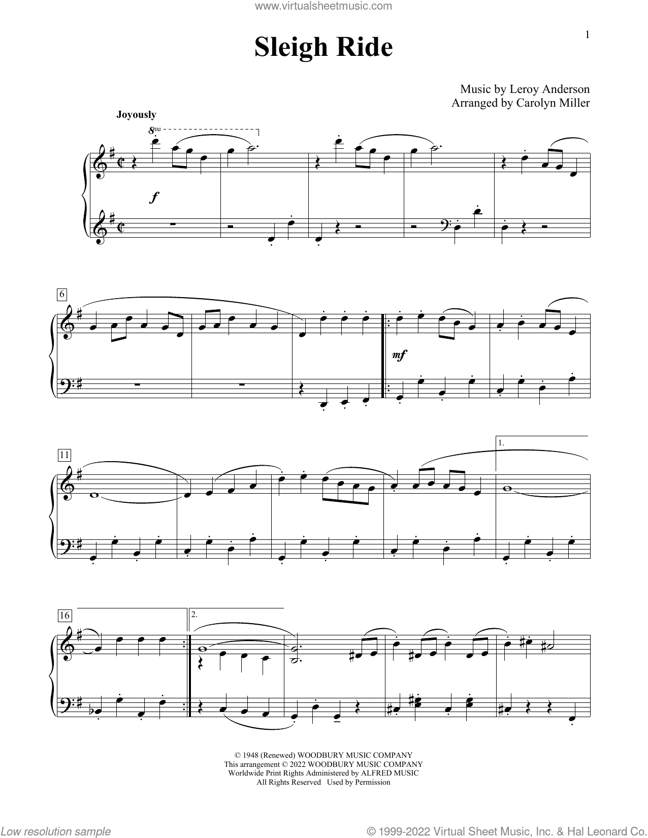 Sleigh Ride (arr. Carolyn Miller)