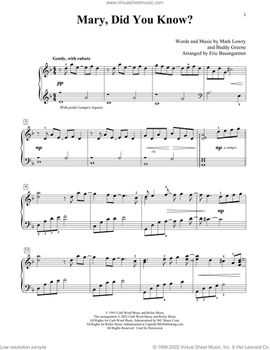 Mary, Did You Know? (arr. Eric Baumgartner)