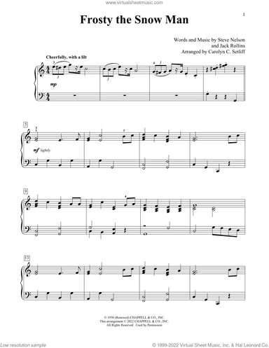 Frosty The Snow Man (arr. Carolyn C. Setliff)