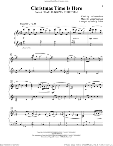 Christmas Time Is Here (from A Charlie Brown Christmas) (arr. Melody Bober)