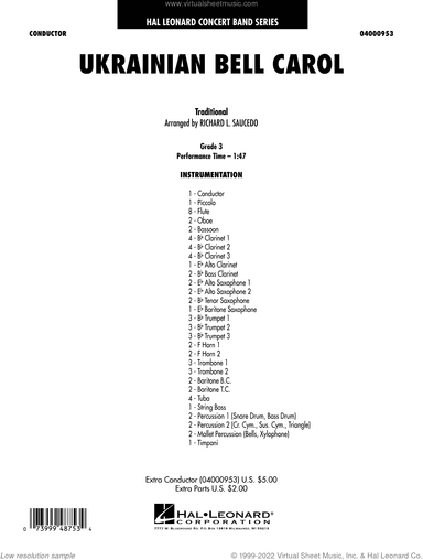 Ukrainian Bell Carol (arr. Richard L. Saucedo)