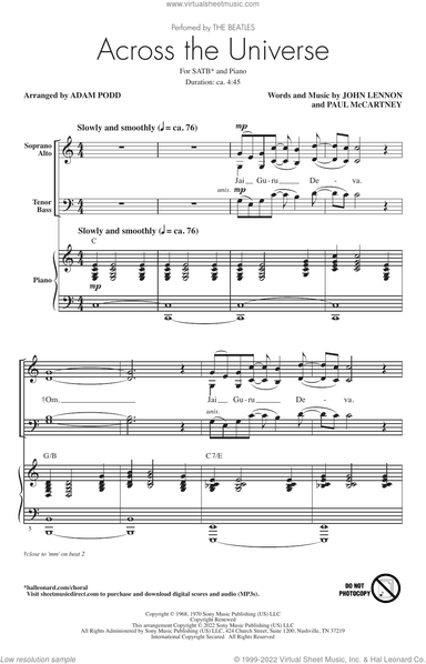 Across The Universe (arr. Adam Podd)