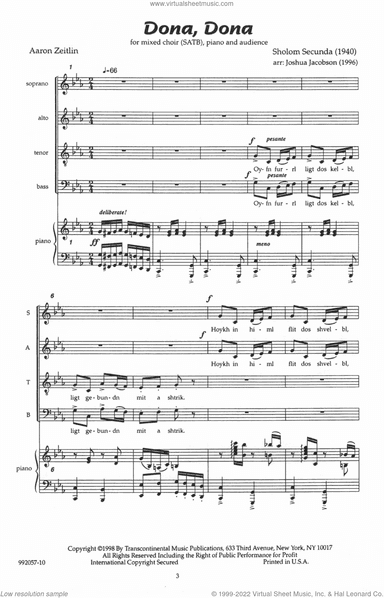 Dona, Dona (arr. Joshua Jacobson)