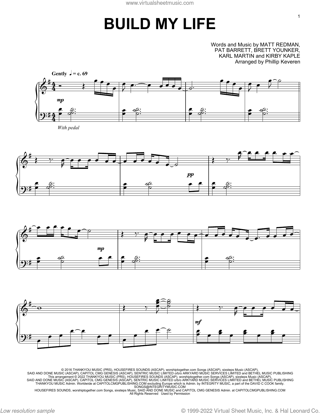 Build My Life (arr. Phillip Keveren), (intermediate)